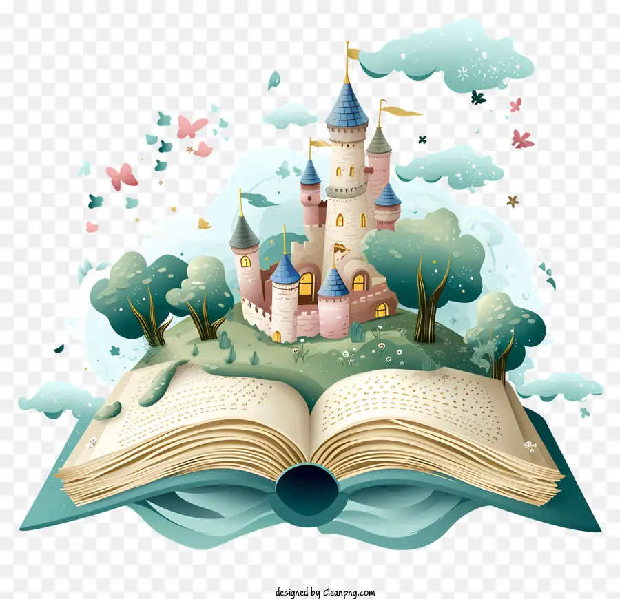 Erzählen Sie ein Märchen -Schloss -Schloss Prinzessin Cartoon Fantasy - Wunderliche Cartoonschloss mit bunte Prinzessin