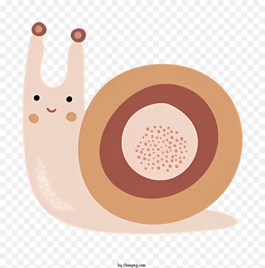 Cartoon Snail Slug fumetto Occhi rotondi marroni piccoli orecchie appuntite bianco corpo rotondo - Fumetti slug con corpo bianco e sorriso