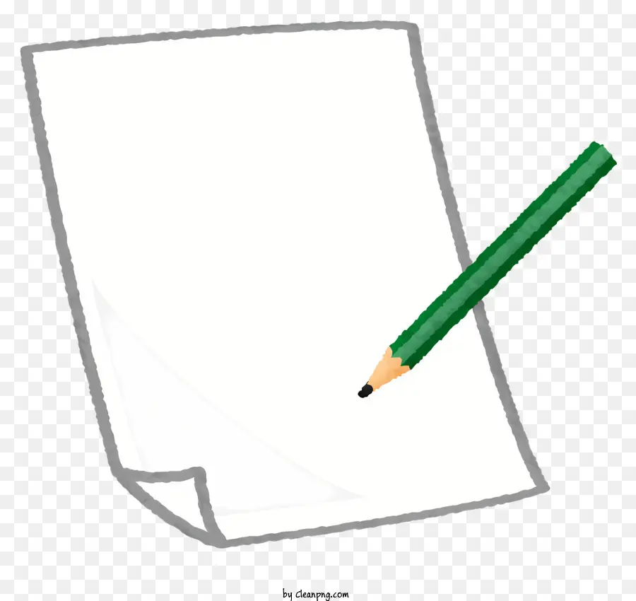 Carta di carta con matita di carta bianca a matita - Libro bianco con matita verde e testo