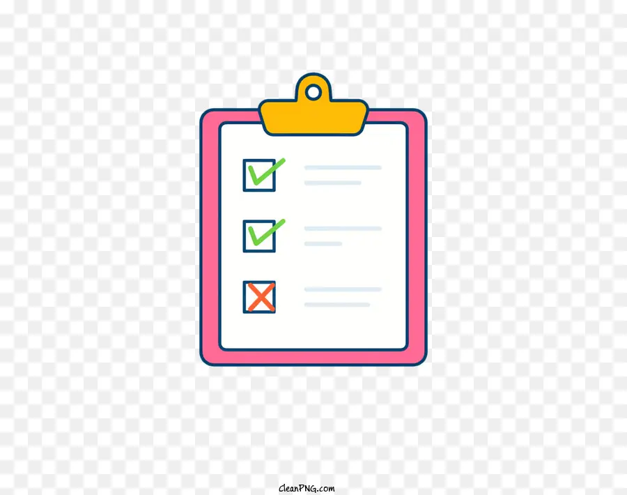 Häkchen - Zwischenablage mit Checkliste, Bleistift und Pink Checkmark