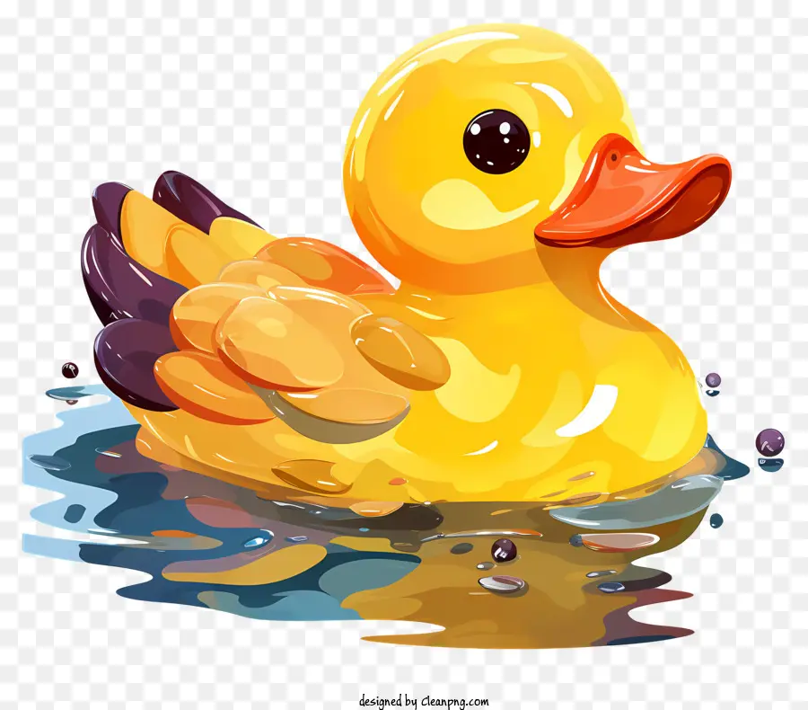 Mehrfarbige Farben Gummi Ente Gummi Ente Duck Water Pfützende Entenspielzeug - Gelbe Gummi Ente in nasse Pfütze
