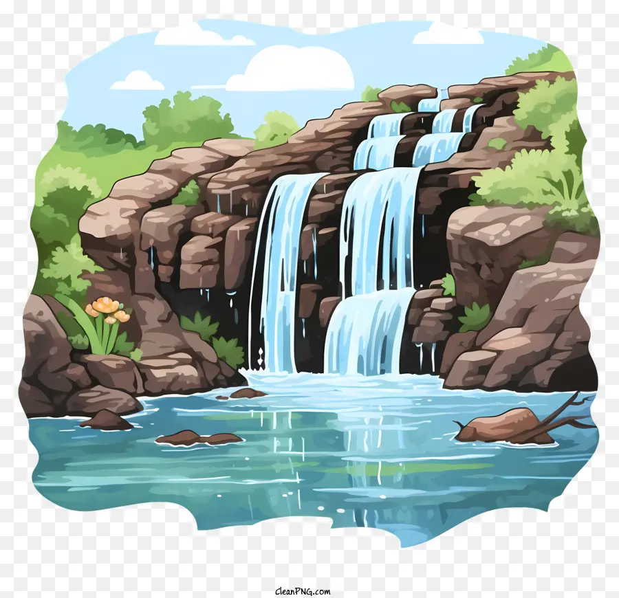 thác nước - Thác nước đẹp với những cây xanh trong rừng