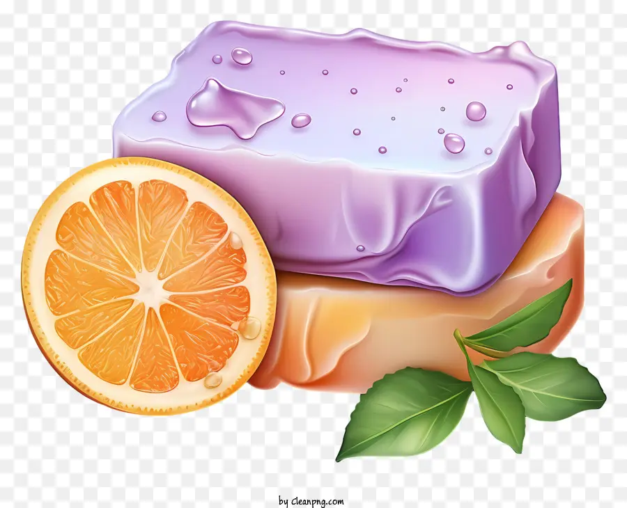 watercolor soap bar soap orange slice rectangular blocks colors