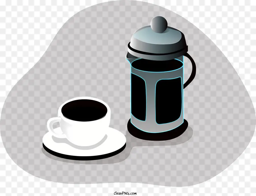 Kaffee - Weißer Tasse und Untertasse auf schwarzem Hintergrund