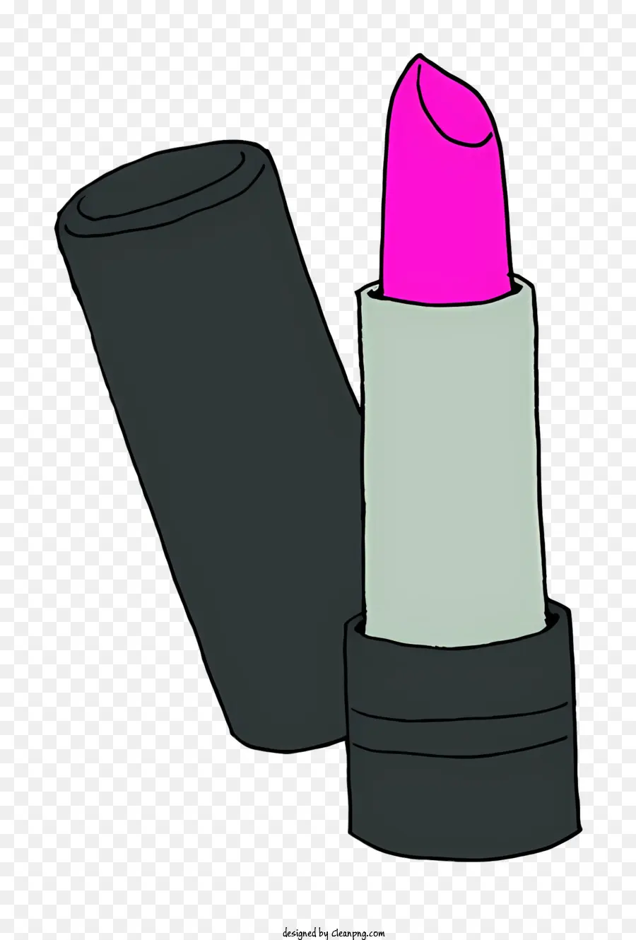 Biểu tượng màu hồng son môi màu đen trang điểm - Son môi màu hồng trên bề mặt đen, bản vẽ đơn giản