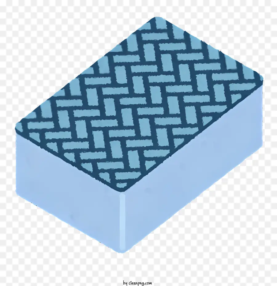 Icon Blue Plastic Block gemusterte Linien glatte Oberfläche glänzende Textur - Flacher, blauer Kunststoffblock mit glatte Oberfläche