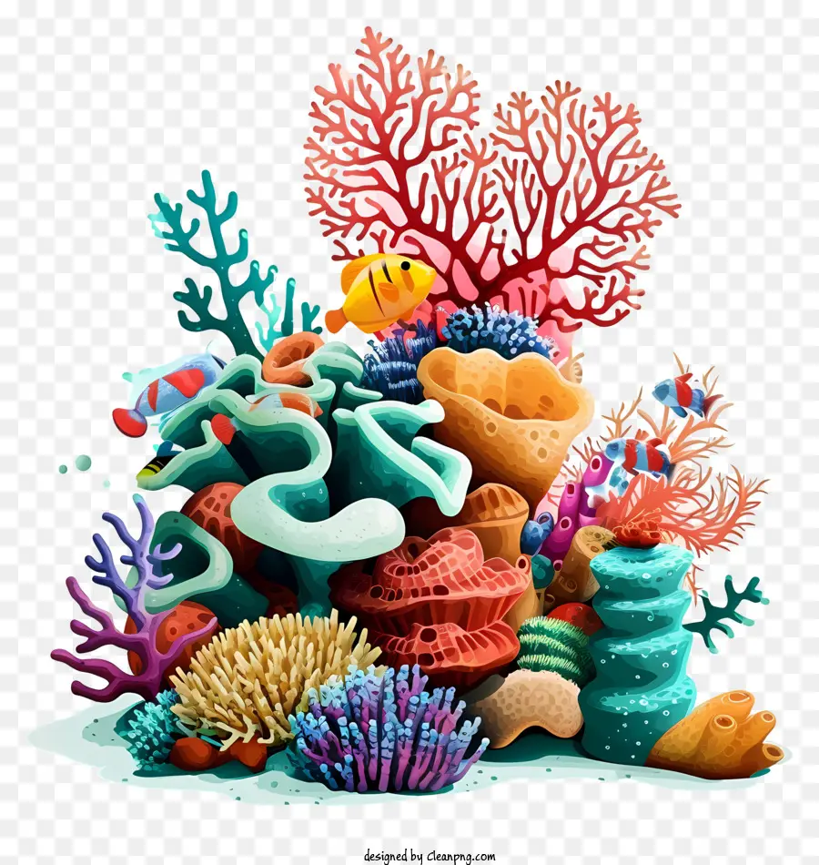 Buntes Korallenriff Korallenriff Riff Unterwasserszene Buntes Korallen Meer Kreaturen - Farbenfrohe Korallenriffe und Meereskreaturen unter Wasser