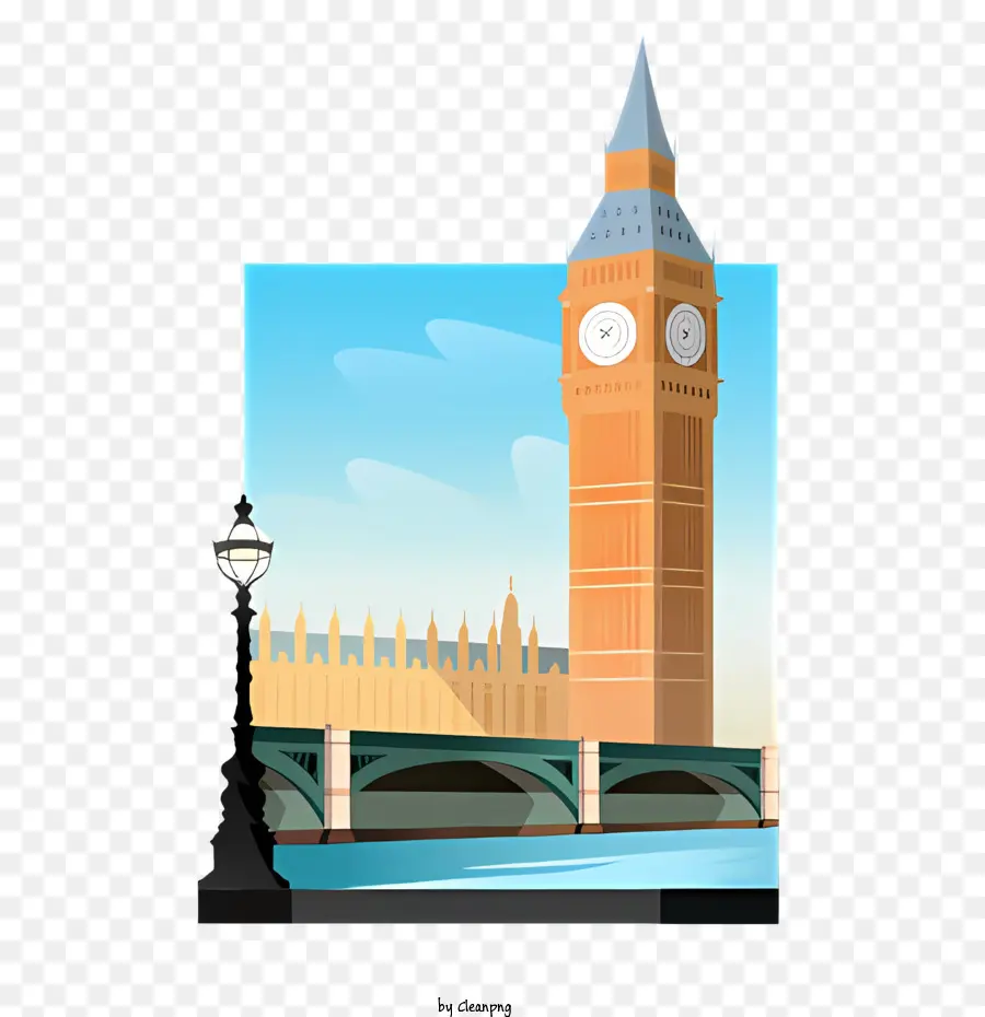 Case di fondo del Parlamento London Clock Tower River - Immagine di case del parlamento con torre dell'orologio