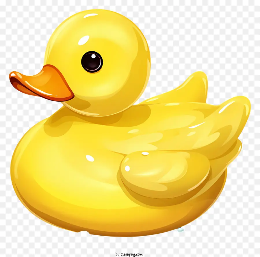 Realistischer Stil Gummi Gummi Gummi Ente Duck Bad Bad Spielzeug Spielzeug Ente Ente - Realistische gelbe Gummiente, die in ruhigem Wasser schweben