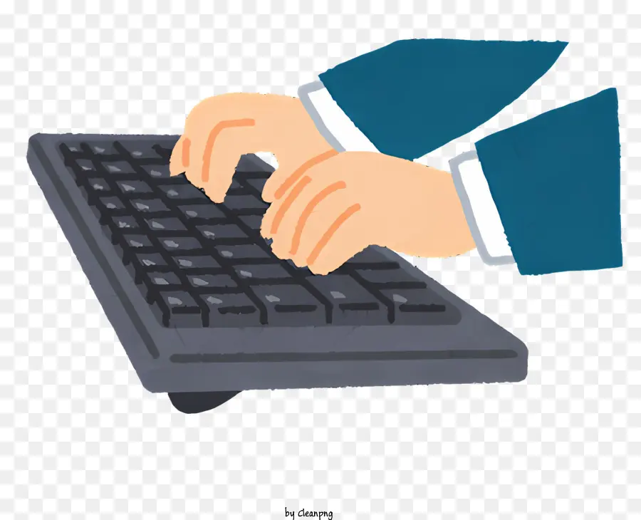Geschäftsmann - Geschäftsmann im Anzug tippen auf Computertastatur