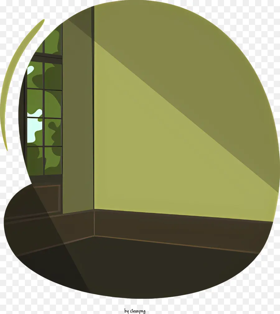 Holzboden - Gut beleuchteter Raum mit grünem Thema mit geschlossenen Jalousien und Licht durch Fenster scheinen