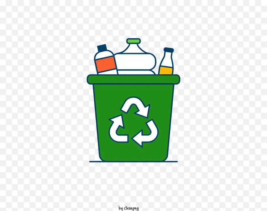 Tái chế thùng rác có thể xả rác màu xanh lá cây - Thùng rác màu xanh lá cây có thể chứa đầy những lứa đầy màu sắc