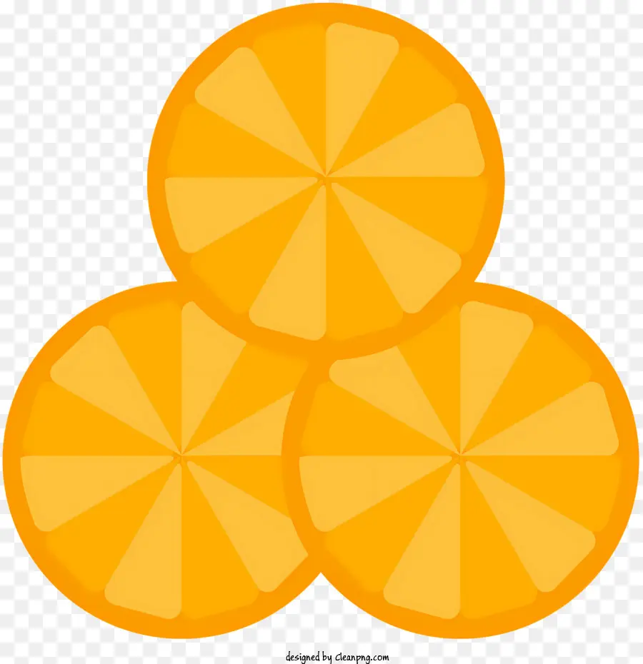 Icon Orangenscheiben Zitrusfrüchte geschnitten orange exponiertes Orangenfleisch - Geschnittene gelbe Orangen mit gekrümmter Form angeordnet