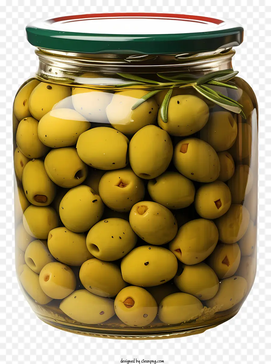 doodle style green olives in jar green olives glass jar neat arrangement open jar