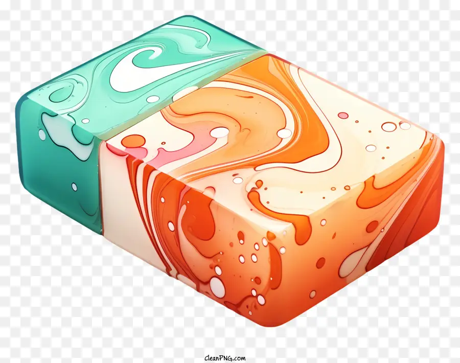 multicolored paints soap bar marbled cake orange and blue cake cake frosting swirling pattern