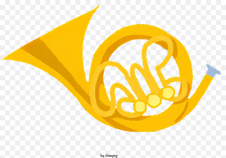 strumento musicale in ottone corno in ottone classico strumento di corno - Corno di ottone giallo con bocca nera e tubi