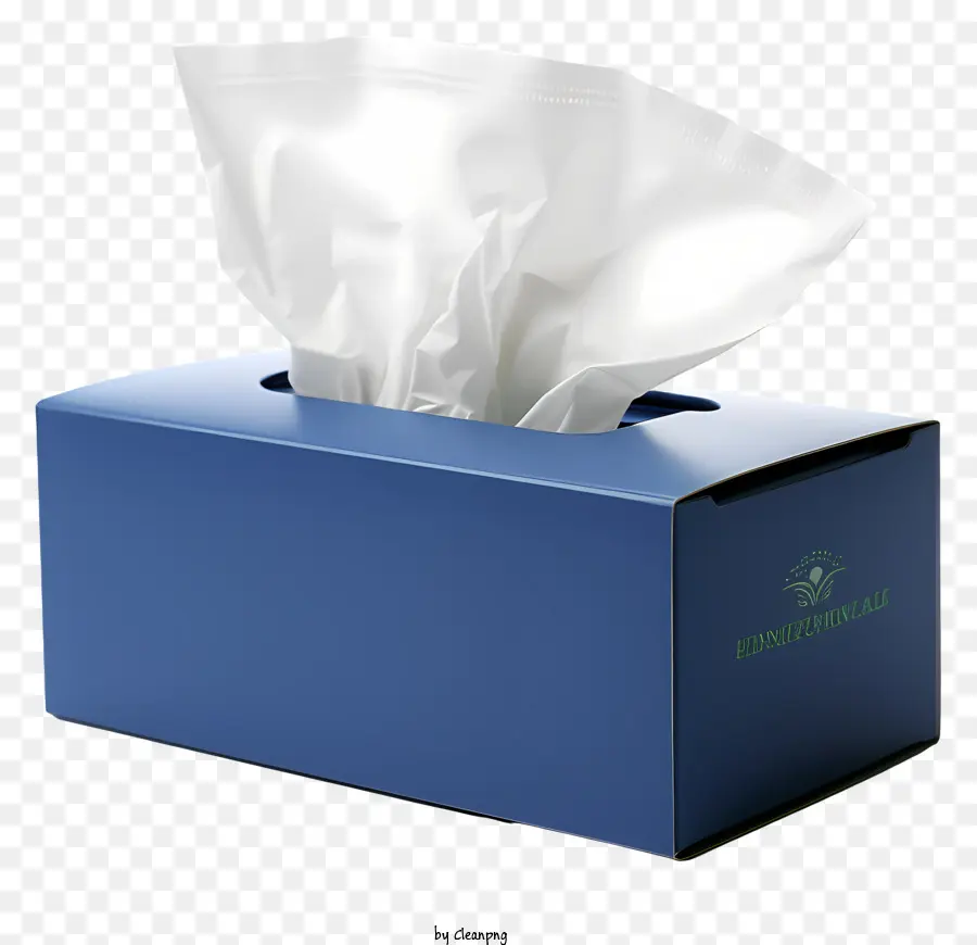 scatola di tessuto realistico scatola blu scatola blu tessuto bianco a scatola aperta tissutale - Box blu con tissutale bianco sporgente. 
Sfondo: nero
