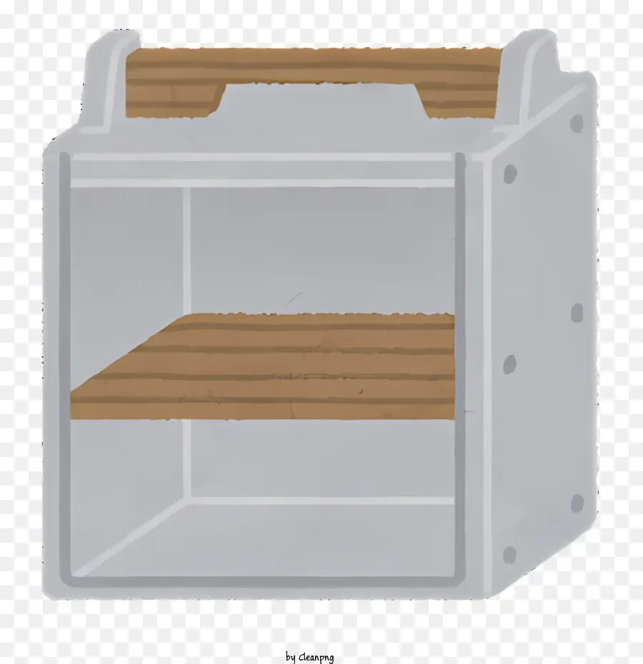 khung kim loại - Kệ trắng với bề mặt gỗ và khung kim loại
