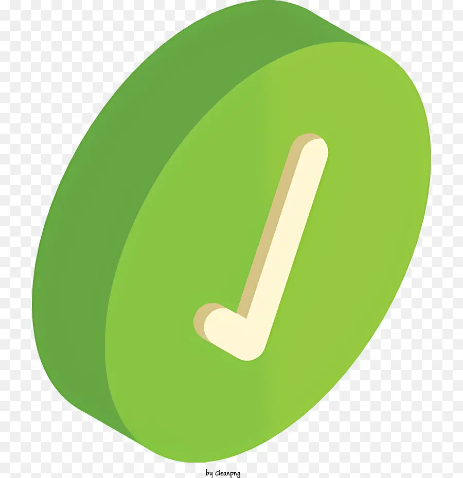 grüner Haken - Grünes kreisförmiges Objekt mit weißem Abwärtspfeil