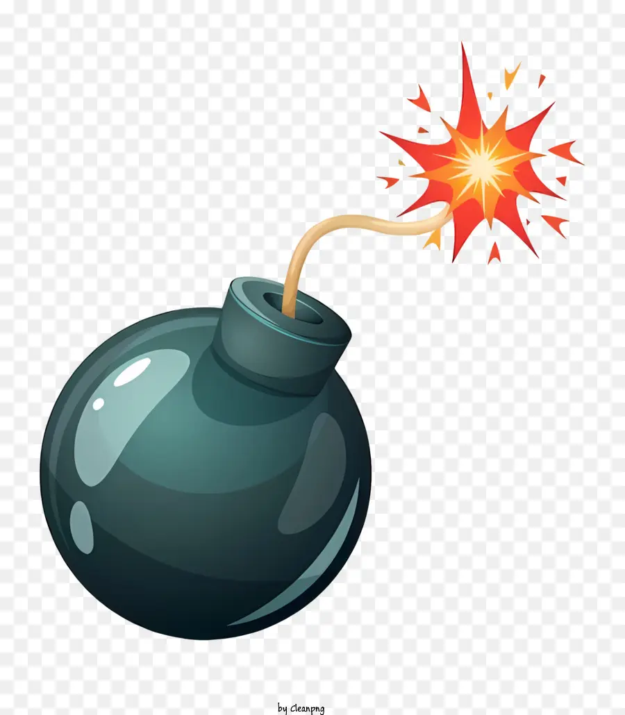 Explosive Brandgefahr von Timerbombenbomben - Schwarze Bombe mit feuriger Funke auf schwarzem Hintergrund