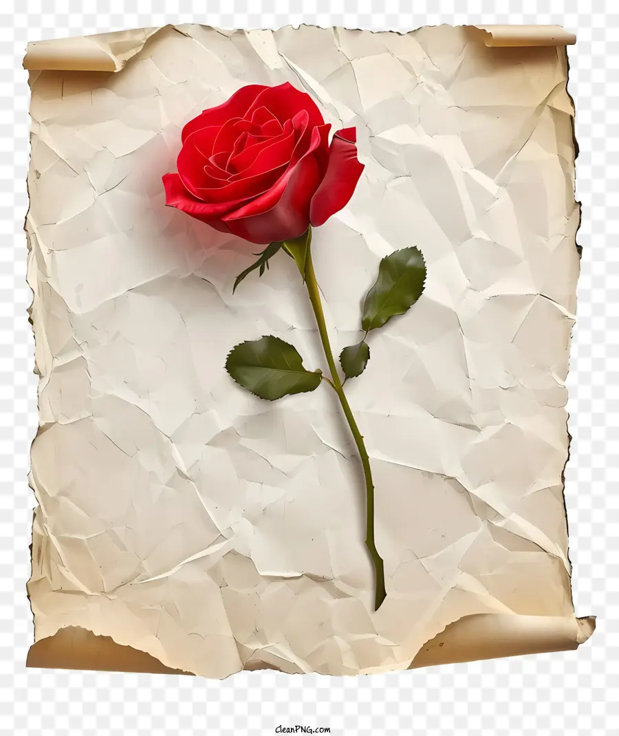 rote rose - Gealtertes Papier mit roter Rose und Glühen
