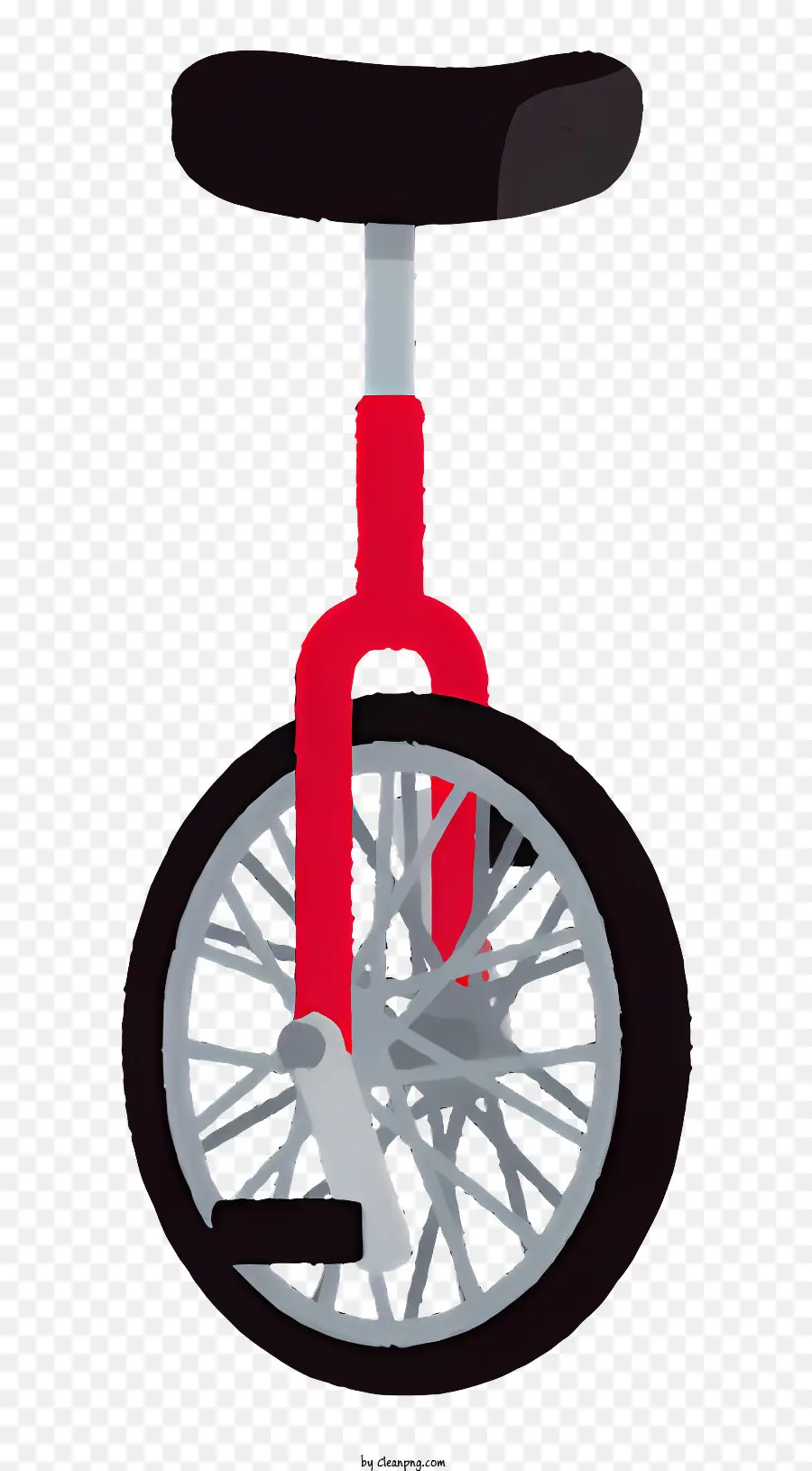 in bianco e nero di confine - Sedile rosso, unicicle a pneumatico nero su sfondo nero