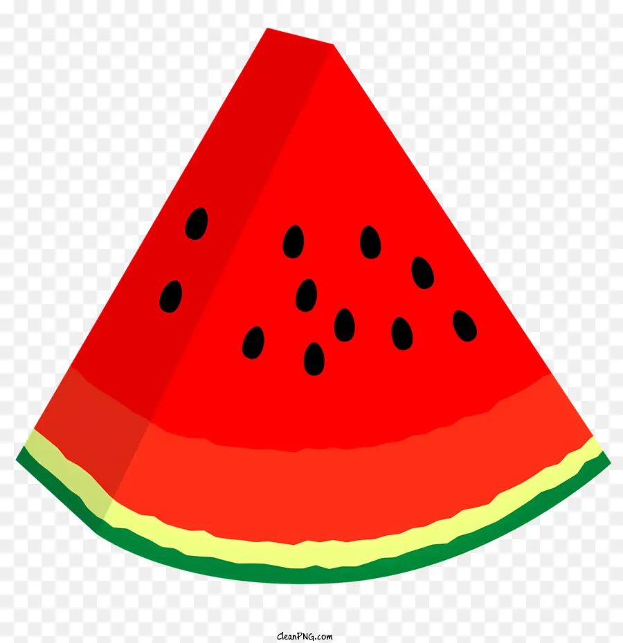 Wassermelone - Dreieck Wassermelonenscheibe mit grünen und gelben Samen