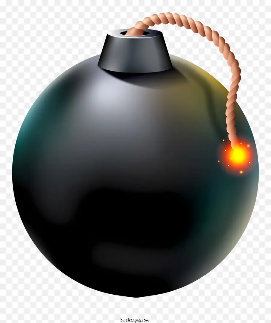 Explosive Terrorismus der Timerbombe Bombe - Realistische schwarze Bombe mit weißer Sicherung abgebildet