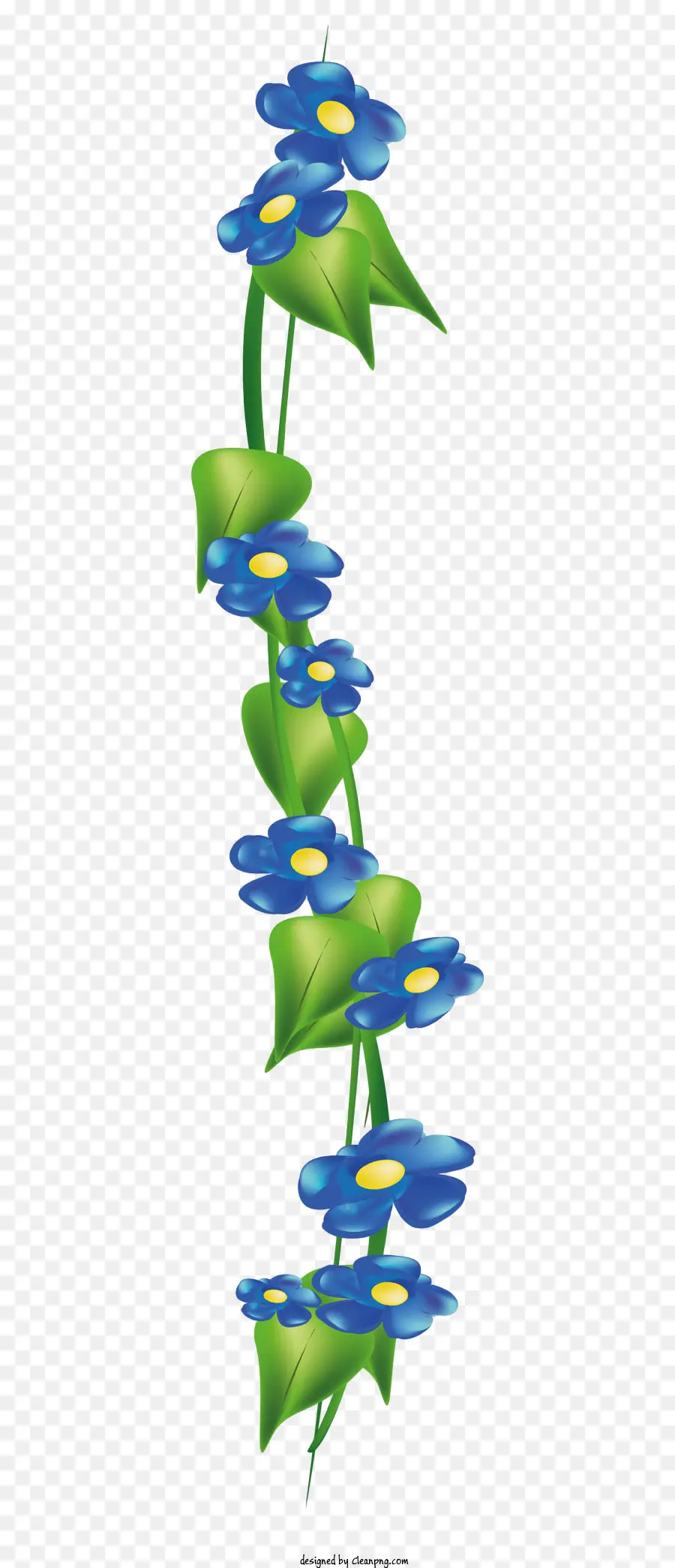 Blumen Linie - Einfache, elegante blaue Blume mit weißem Zentrum