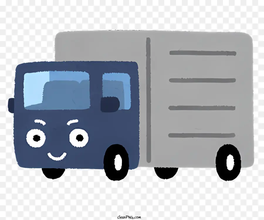 Auto Blauer LKW lächeln - Immer noch Aufnahme aus blauem LKW mit lächelnden Gesicht