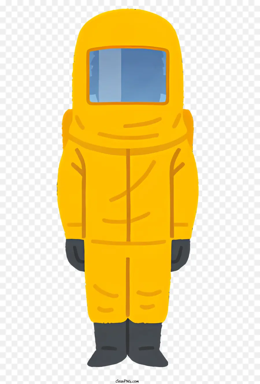 Clipart Yellow Hazard Anzug Schutzanzug klares Gesichtsschild reflektierendes Material - Gelber Gefahrenanzug in gefährlichen Umgebungen getragen
