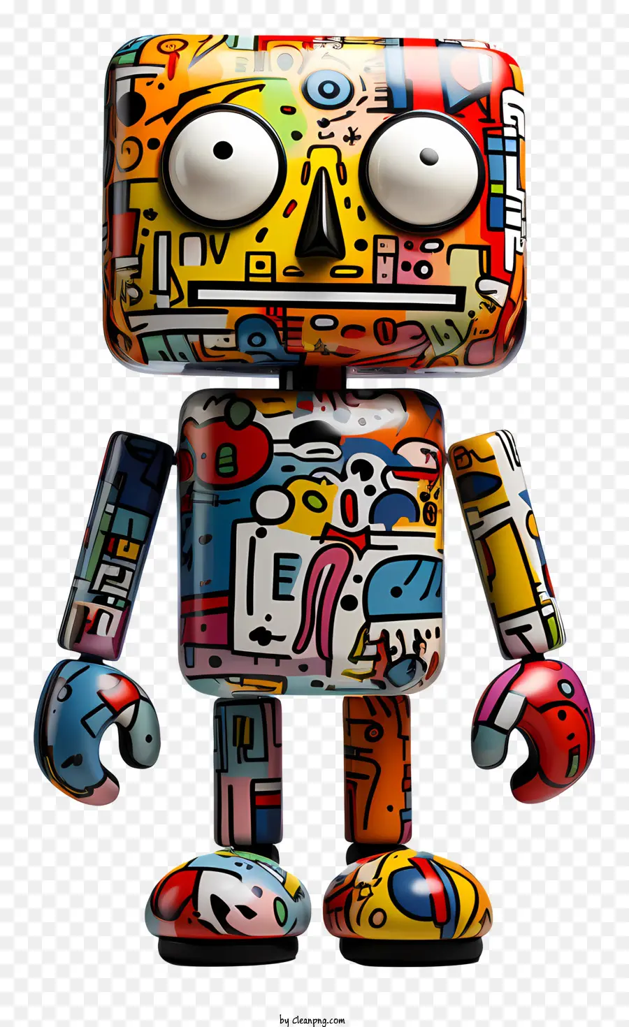 cartoon toy robot colors shapes head