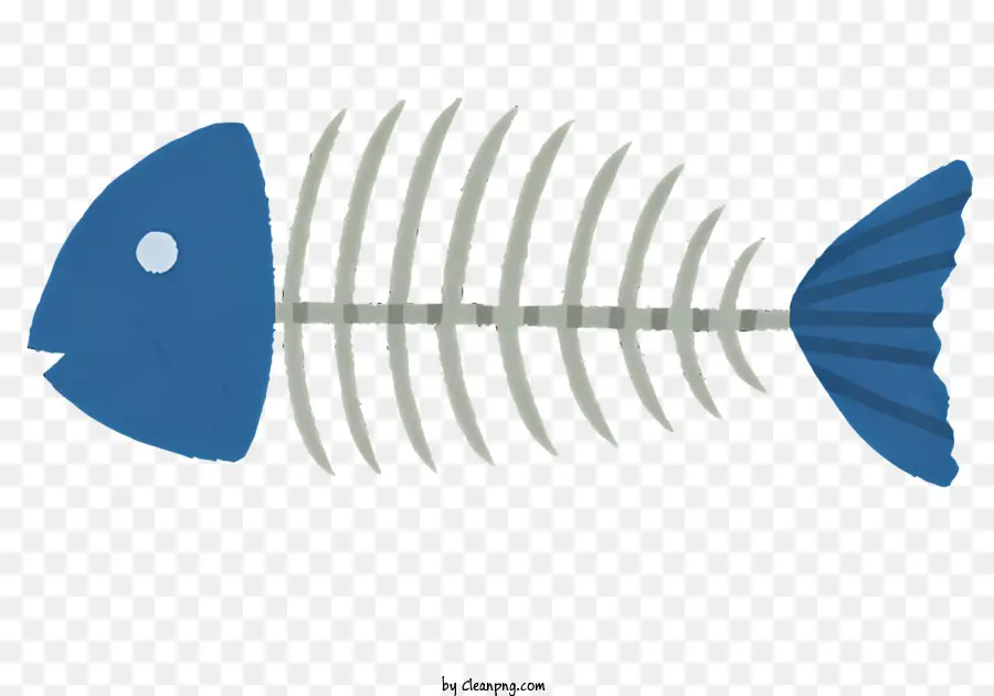 icona blu pesce osseo osseo a forma di ossa di ossa in metallo bordi affilati - Osso di pesce in metallo blu trasparente con bordi affilati