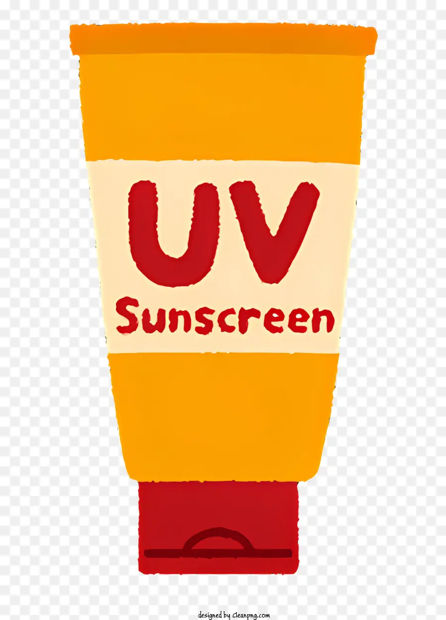 Clipart Cream Suncreen Cream UV Protezione solare Protezione solare Lozione - Coppa gialla con 