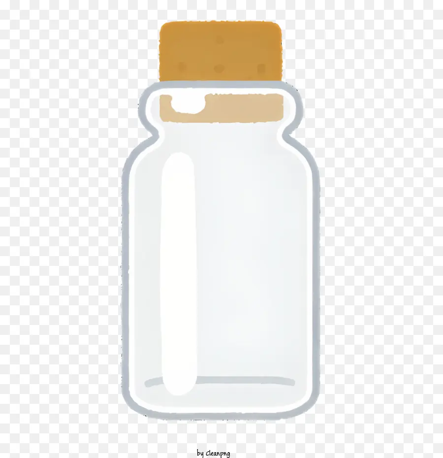 sfondo bianco - Bottiglia di vetro trasparente con top di sughero in legno