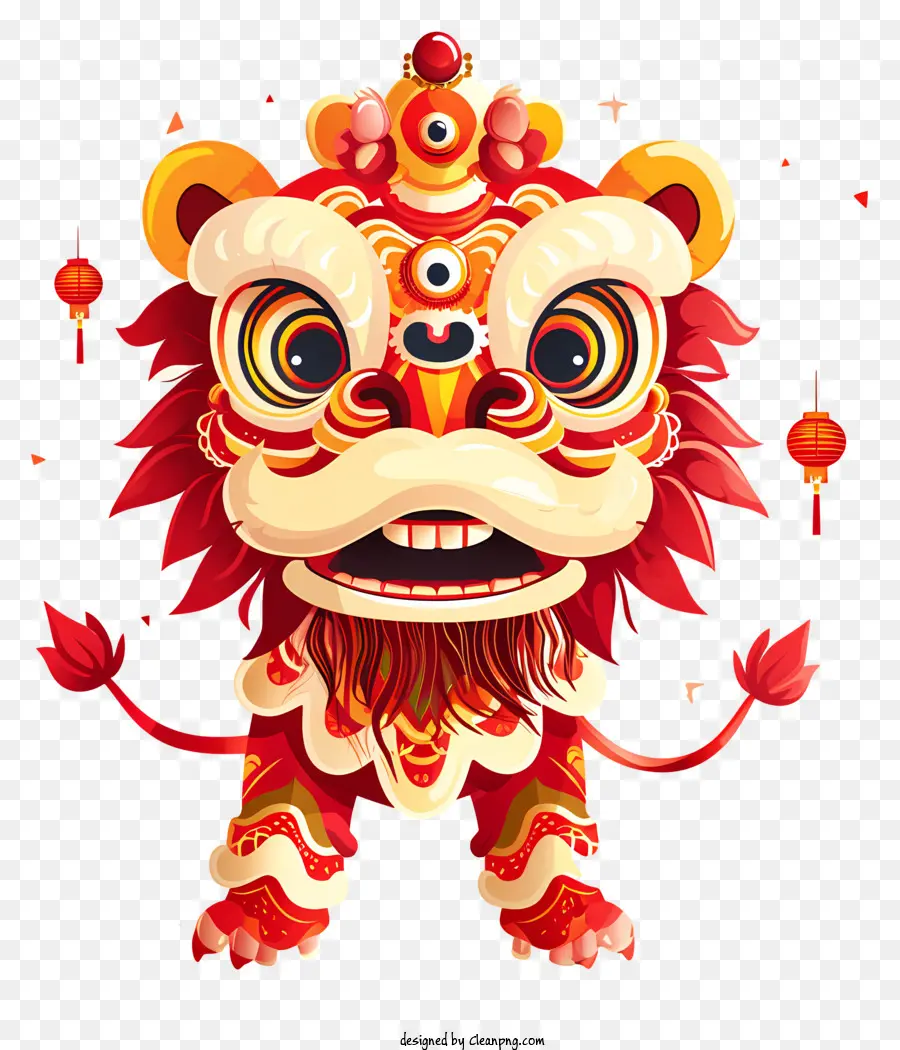 il nuovo anno cinese - Carattere di leone zodiaco cinese in abbigliamento ornato
