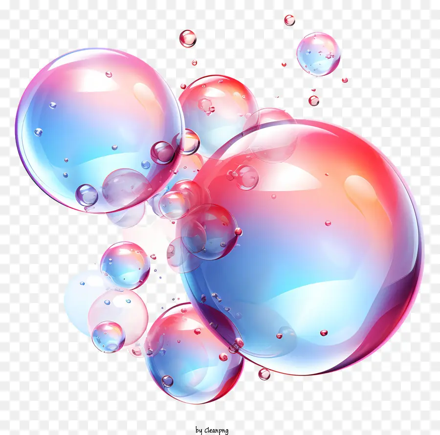 Seifenblasen - Farbenfrohe Seifenblasen schweben und interagieren abstrakt