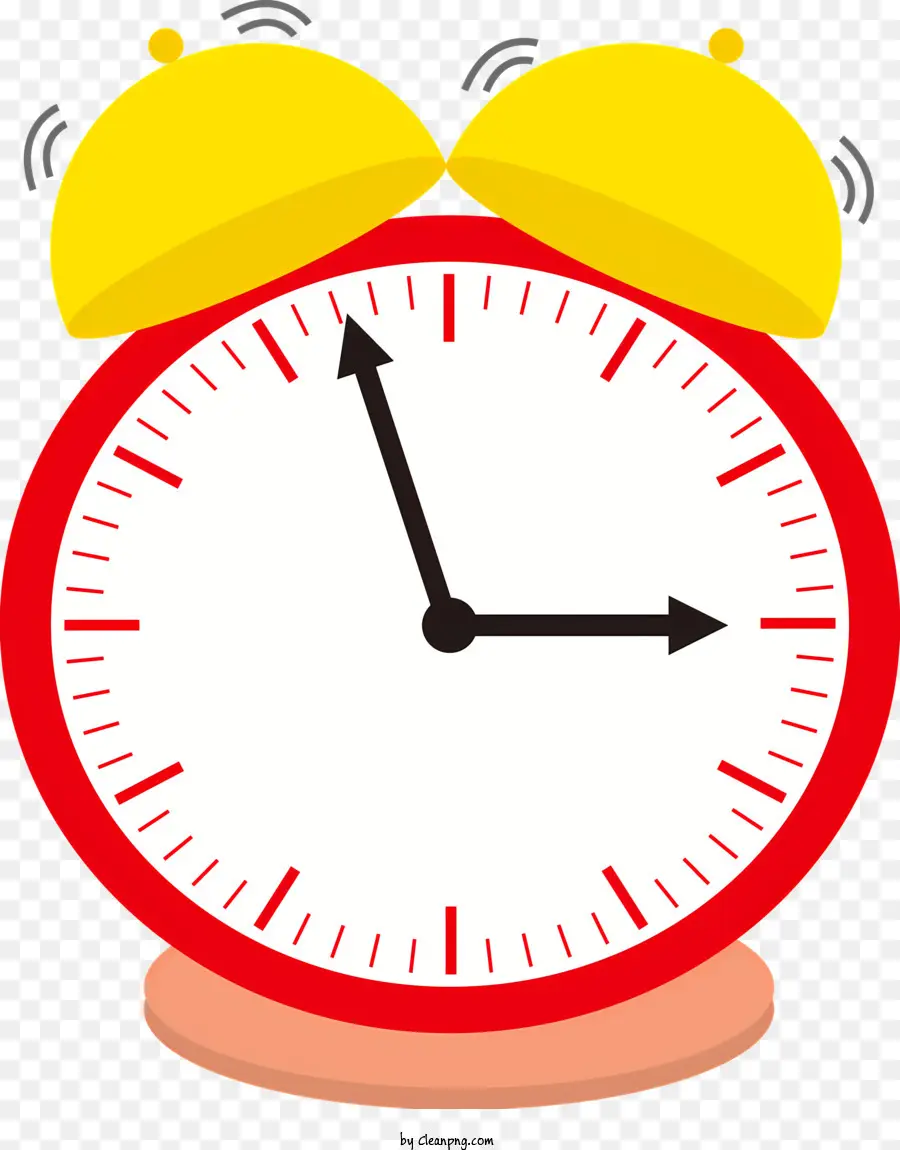 Đồng hồ mặt - Đồng hồ báo thức màu đỏ với hai chuông được đính kèm