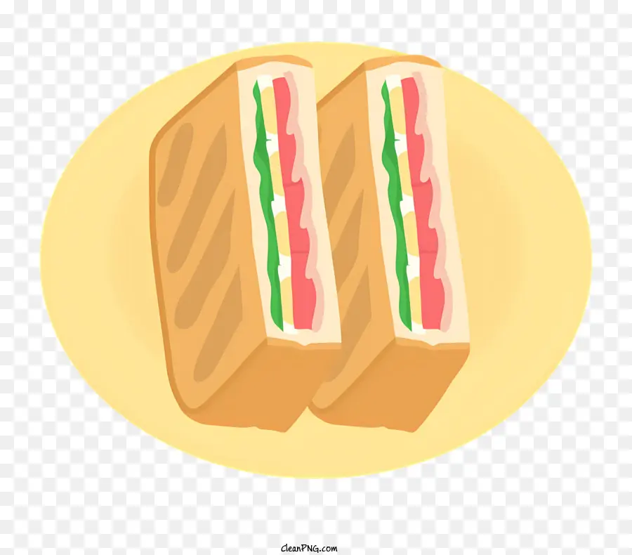 cibo per alimenti panino con carne di formaggio - Immagine ravvicinata di ingredienti sandwich stilizzati