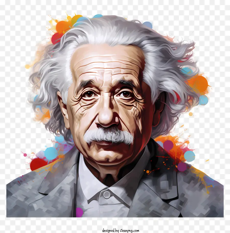 Albert Einstein - Ritratto di Albert Einstein con una seria espressione