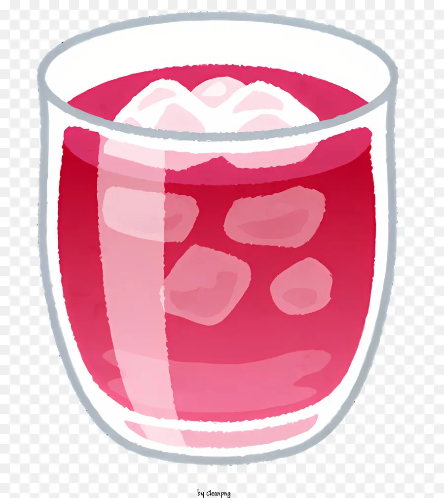 Sommer drink - Rosa Flüssigkeit in Glas mit Eiswürfeln