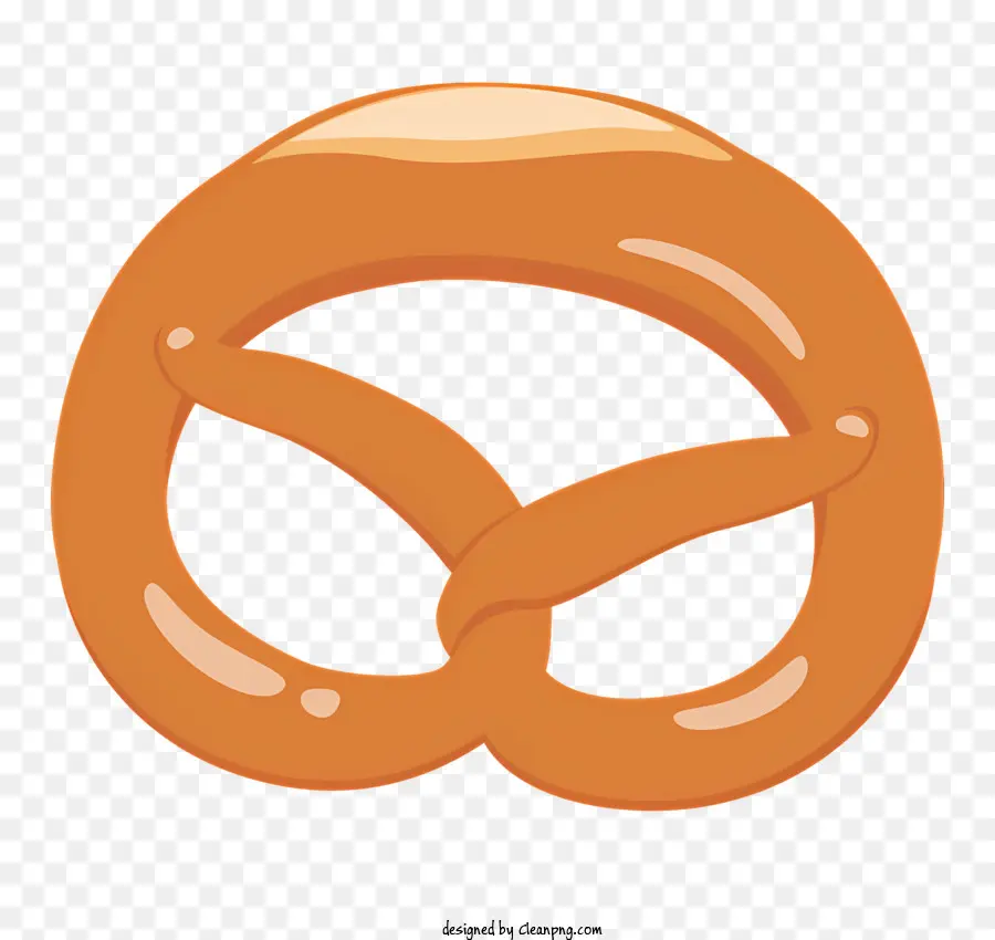 Food Brezel Gebäck Orange Brezel Gebäck Design einfaches Brezel - Orange Brezelgebäck mit einfachem Design auf Schwarz