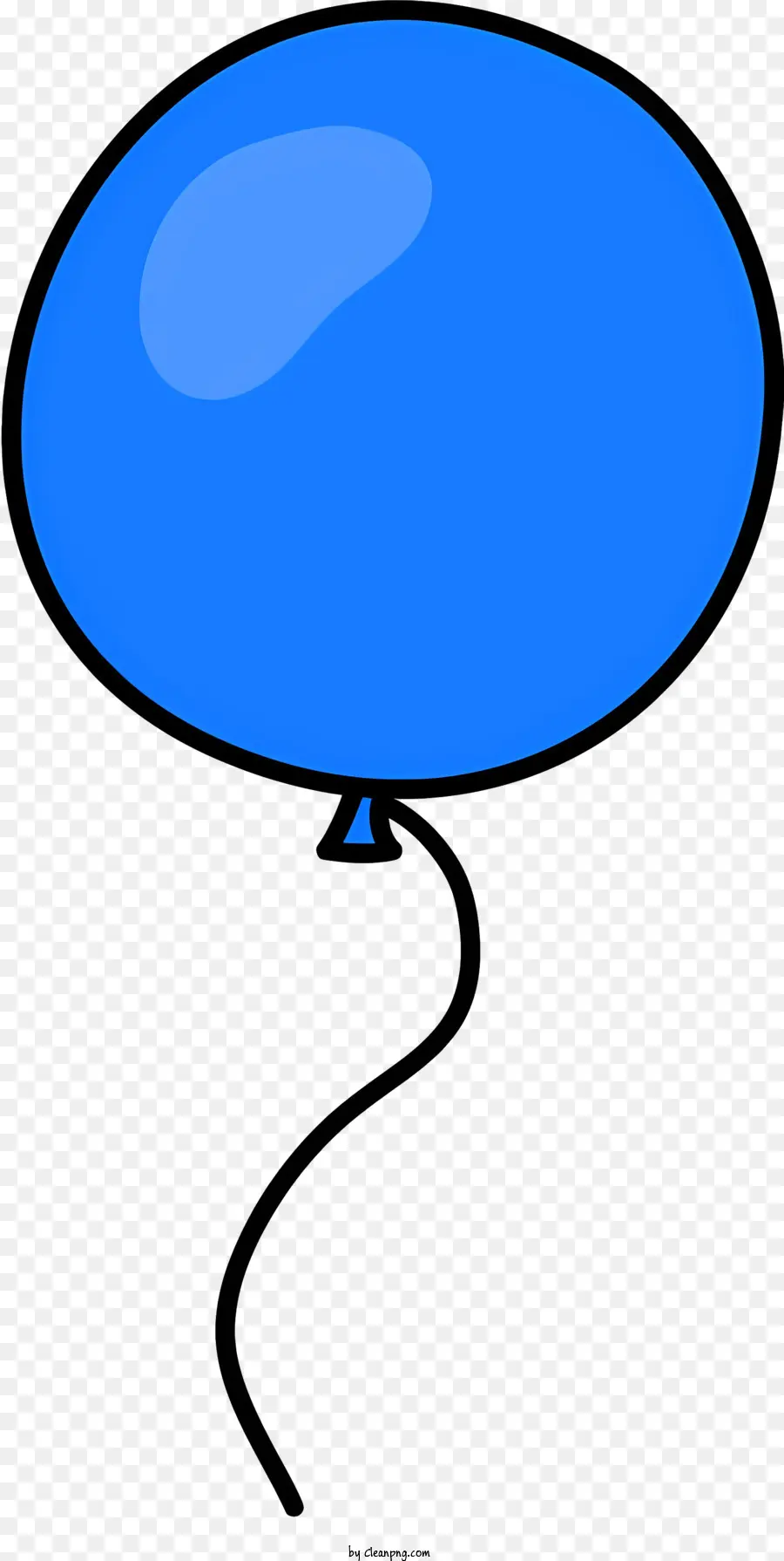 màu xanh bóng - Khinh khí cầu màu xanh với ruy băng trắng nổi tự do