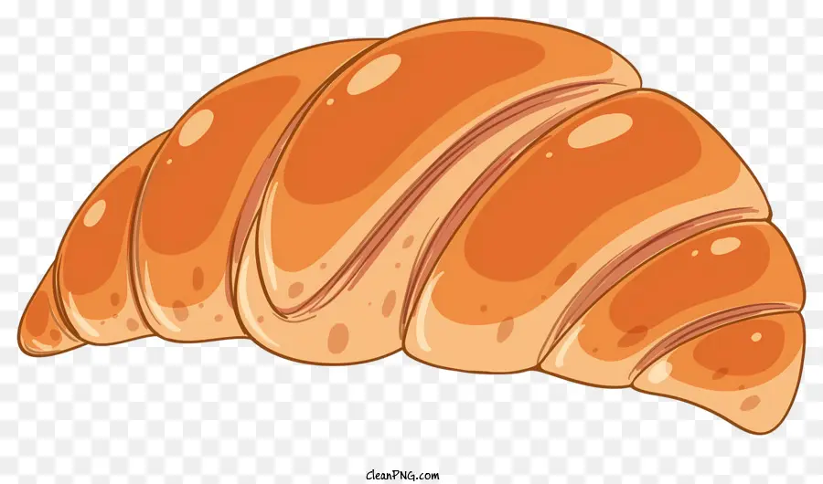 french croissant baguette cartoon illustration baked bread soft texture