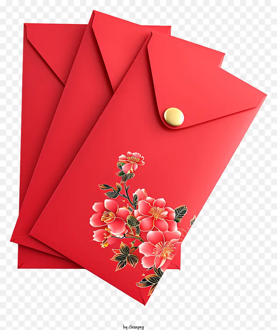Chinesisches Neujahr - Lebendiger rotes Blumenhülle, elegant und edel