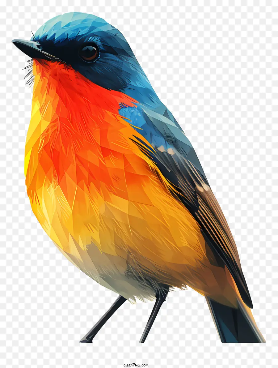 Bird Bird Blue Bird Yellow Bird Orange Vogel - Buntes Vogel, der in der Natur am Zweig sitzt