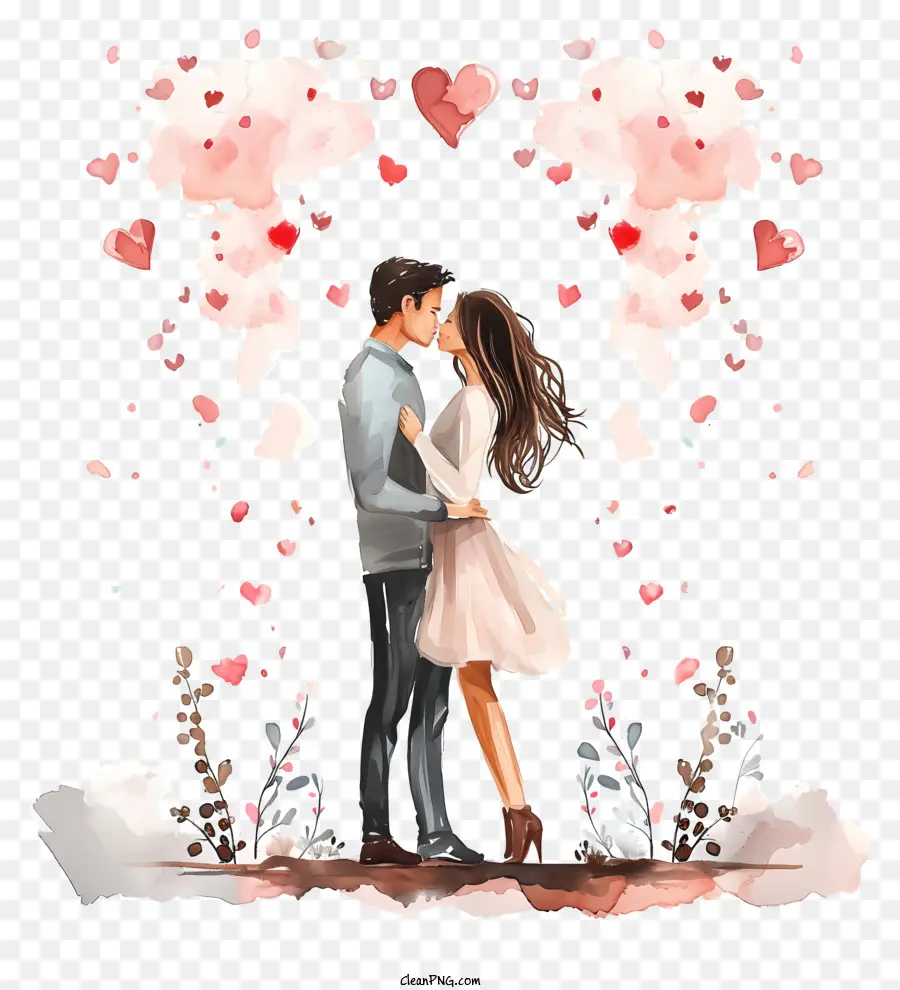 Quà tặng Valentine cho bạn trai tình yêu tình yêu lãng mạn cặp đôi trái tim - Cặp đôi lãng mạn dưới đám mây hình trái tim, tình yêu truyền cảm hứng