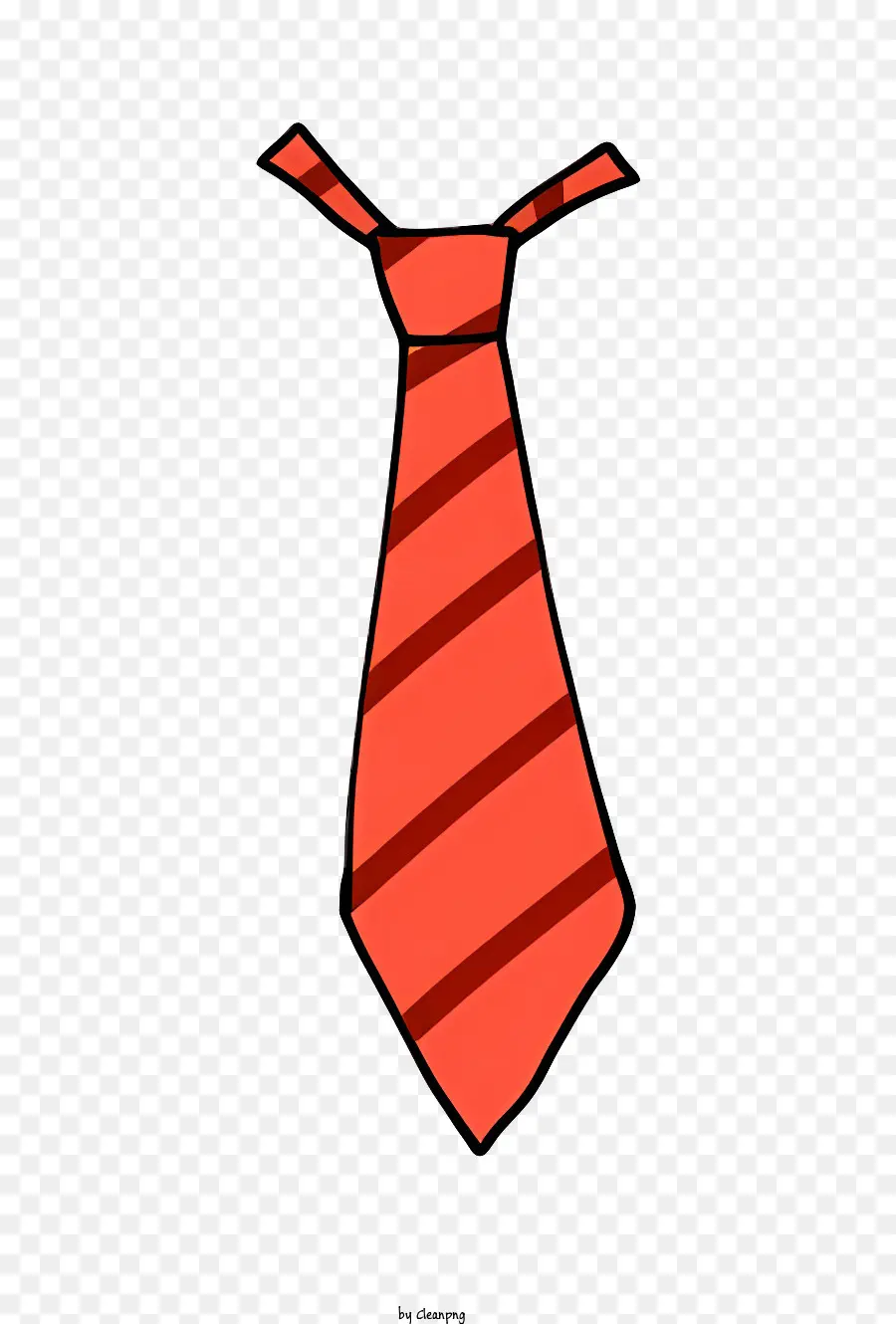 Icon Red Tie Striped Krawatte mit Streifenkrawattenhaken - Rot gestreifte Krawatte hängt am Haken. 
Einfach