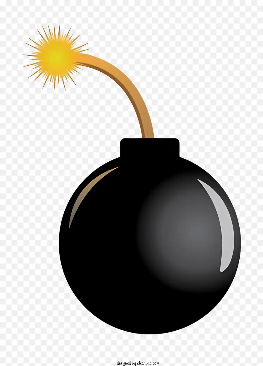 Timer Bomb Bomb gefährliche explosive Sicherung - Schwarze Bombe mit beleuchteter Sicherung erscheint gefährlich