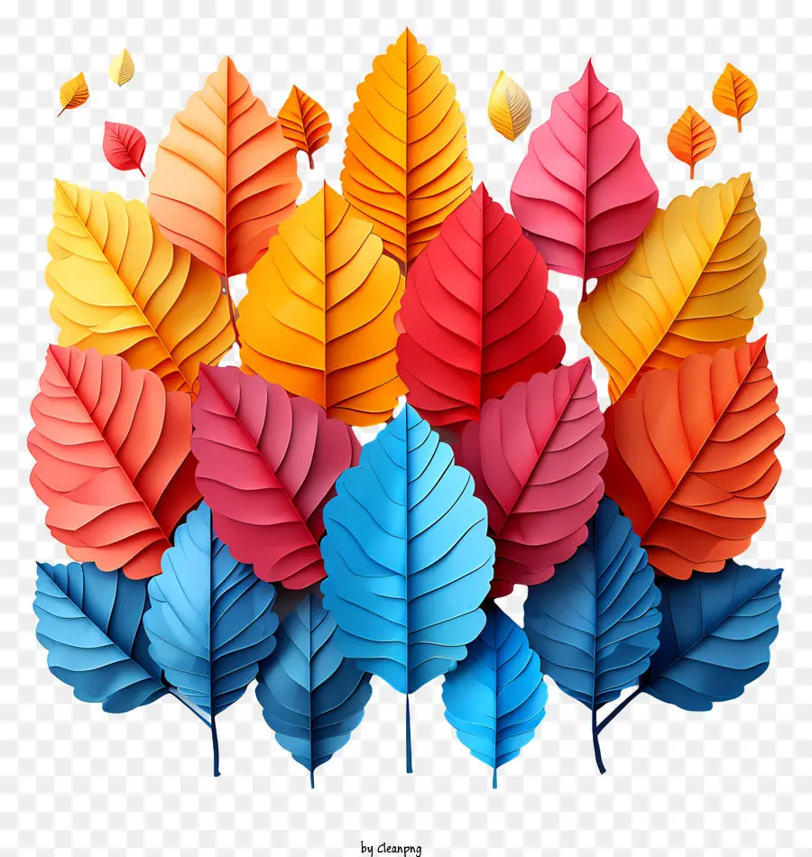 lá mùa thu - Lá origami đầy màu sắc được sắp xếp theo hình tròn